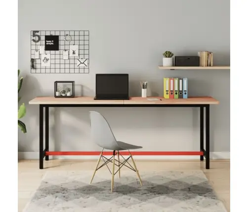 Töölaud, 200 X 55 X 81,5 cm Pöökpuu Ja Metall