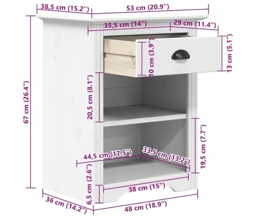 Öökapp Bodo, Valge, 53 X 38,5 X 67 cm Männipui