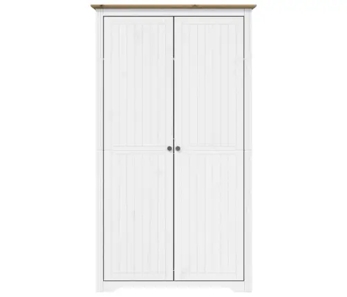 Skapis Bodo, Balts, Brūns, 99X53,5X173 Cm, Priedes Masīvkoks Vidaxl