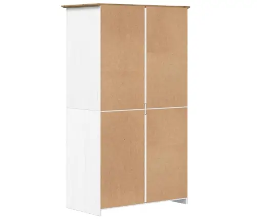 Skapis Bodo, Balts, Brūns, 99X53,5X173 Cm, Priedes Masīvkoks Vidaxl