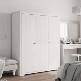Skapis Bodo, Balts, 146X53,5X173 Cm, Priedes Masīvkoks Vidaxl