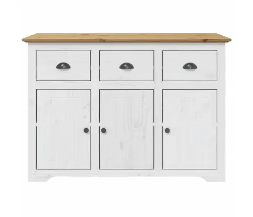 Kumode Bodo, Balta, Brūna, 115,5X44X80 Cm, Priedes Masīvkoks Vidaxl