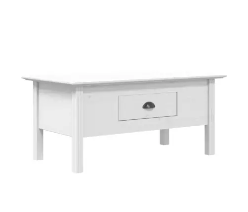 Kafijas Galdiņš Bodo, Balts, 100X55X46 Cm, Priedes Masīvkoks Vidaxl