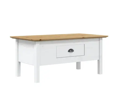 Kafijas Galdiņš Bodo, Balts, Brūns, 100X55X46 Cm, Priedes Koks Vidaxl