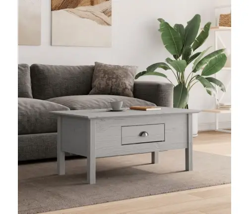 Kafijas Galdiņš Bodo, Pelēks, 100X55X46 Cm, Priedes Masīvkoks Vidaxl