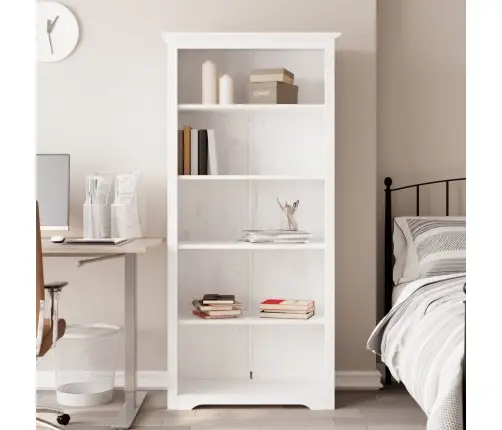 Raamatukapp Bodo, Valge, 82X40X173 cm Männipuit