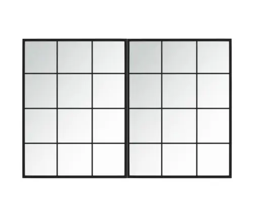 Seinapeeglid 2 Tk, Must, 80 X 60 cm Metall