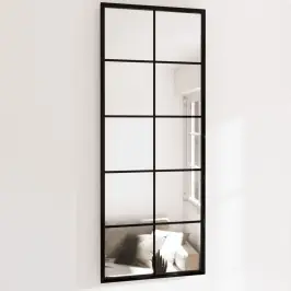 Sienas Spoguļi, 2 Gab., Melni, 100X40 Cm, Metāls Vidaxl