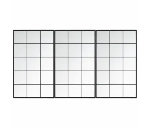 Sienas Spoguļi, 3 Gab., Melni, 100X60 Cm, Metāls Vidaxl