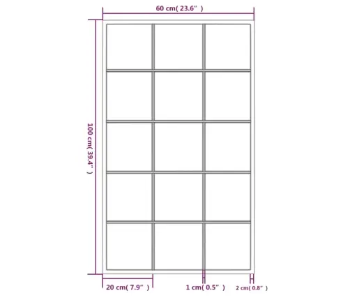Seinapeeglid 4 Tk, Must, 100 X 60 cm Metall