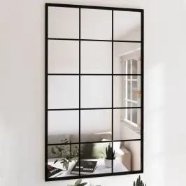 Seinapeeglid 4 Tk, Must, 100 X 60 cm Metall