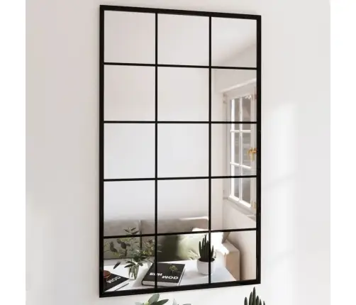 Seinapeeglid 4 Tk, Must, 100 X 60 cm Metall