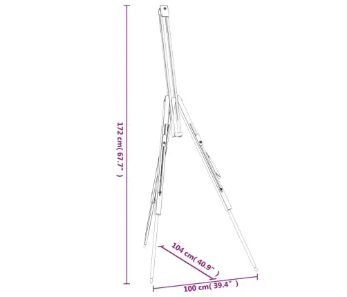 Molberts, 100X104X172 Cm, Dižskābarža Masīvkoks Vidaxl