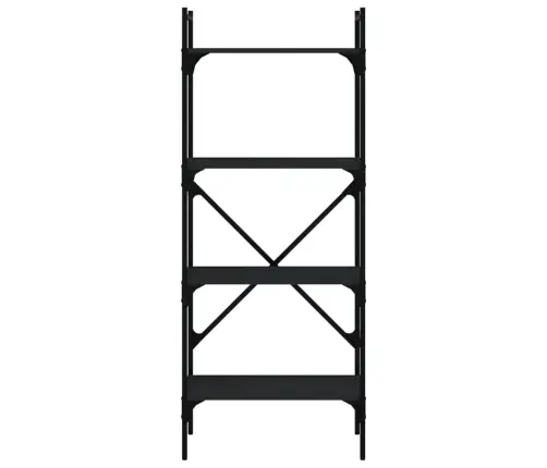 Grāmatu Plaukts, 4 Līmeņi, Melns, 56X31,5X138,5 Cm, Koks Vidaxl