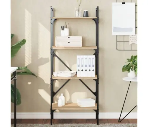 Grāmatu Plaukts, 4 Līmeņi, Ozola Krāsa, 56X31,5X138,5 Cm, Koks Vidaxl