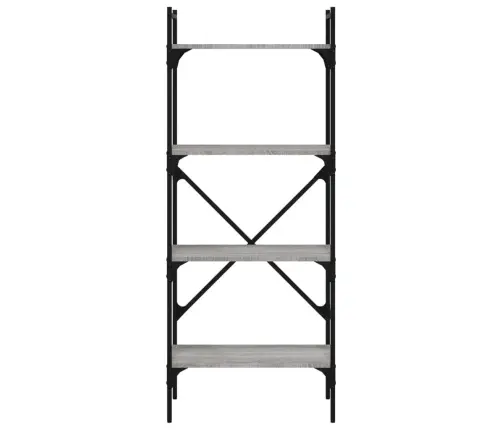 Grāmatu Plaukts, 4 Līmeņi, Pelēks, 56X31,5X138,5 Cm, Koks Vidaxl