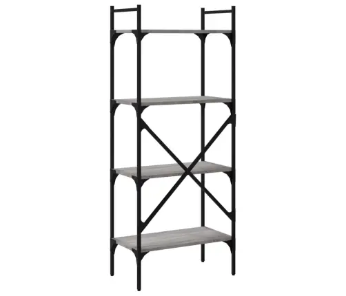 Grāmatu Plaukts, 4 Līmeņi, Pelēks, 56X31,5X138,5 Cm, Koks Vidaxl