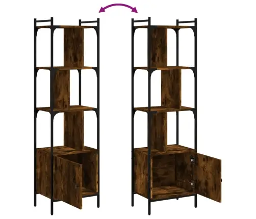 Knygų Spinta Su Durelėmis, Dūminė, 44,5X30X154,5cm Mediena Knygų Spinta Su Durelėmis, Dūminė, 44,5X30X154,5cm Mediena