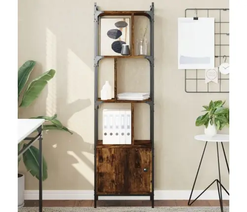 Knygų Spinta Su Durelėmis, Dūminė, 44,5X30X154,5cm Mediena Knygų Spinta Su Durelėmis, Dūminė, 44,5X30X154,5cm Mediena