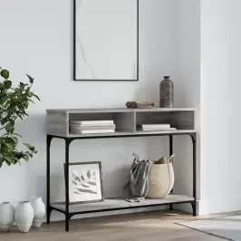 Konsoles Galdiņš, Pelēcīgs, 100X30,5X75 Cm, Inženierijas Koks Vidaxl