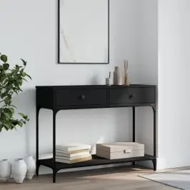 Konsolinis Staliukas, Juodas, 100X34,5X75cm Apdirbta Mediena