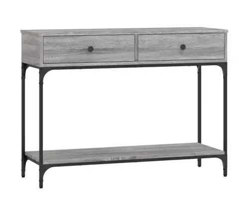 Konsoles Galdiņš, Pelēcīgs, 100X34,5X75 Cm, Inženierijas Koks Vidaxl