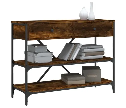 Konsoles Galdiņš Ar Atvilktnēm Un Plauktiem, Inženierijas Koks Vidaxl