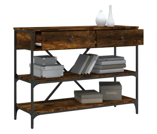 Konsoles Galdiņš Ar Atvilktnēm Un Plauktiem, Inženierijas Koks Vidaxl