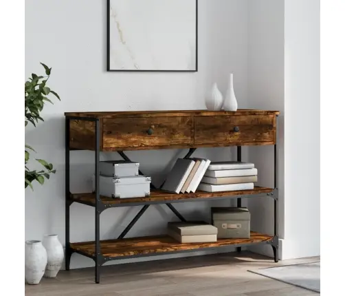 Konsoles Galdiņš Ar Atvilktnēm Un Plauktiem, Inženierijas Koks Vidaxl