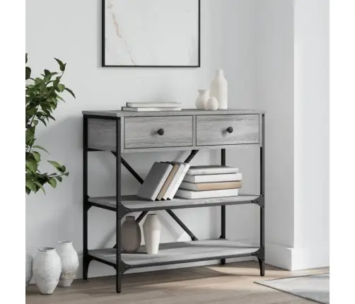 Konsoles Galdiņš, Pelēcīgs, 75X34,5X75 Cm, Inženierijas Koks Vidaxl