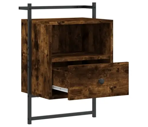 Sienas Naktsskapītis, Ozola, 40X30X61 Cm, Inženierijas Koks Vidaxl