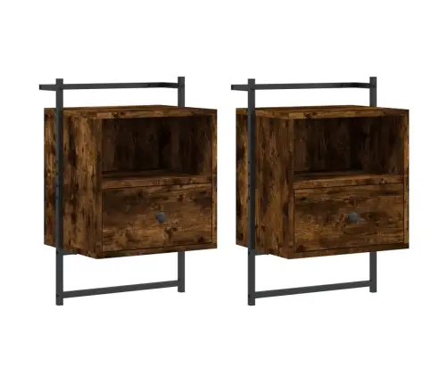 Seinale Kinnitatavad Öökapid 2 Tk, Suitsutamm, 40X30X61 Cm