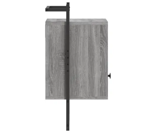 Sienas Naktsskapītis, Pelēks, 40X30X61 Cm, Inženierijas Koks Vidaxl
