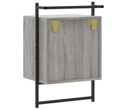 Sienas Naktsskapītis, Pelēks, 40X30X61 Cm, Inženierijas Koks Vidaxl
