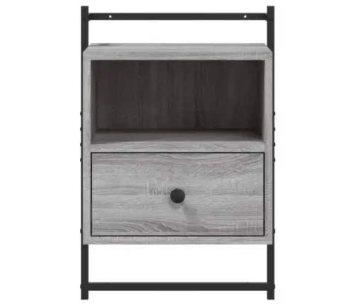 Sienas Naktsskapīši, 2 Gab., Pelēki, 40X30X61 Cm, Koks Vidaxl