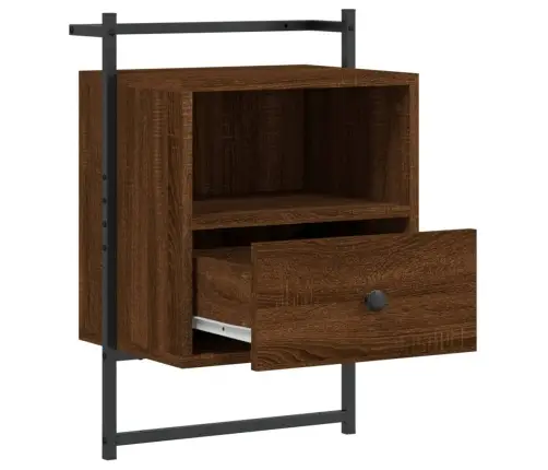 Sienas Naktsskapītis, Brūns, 40X30X61 Cm, Inženierijas Koks Vidaxl