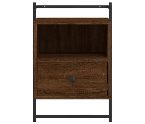 Sienas Naktsskapītis, Brūns, 40X30X61 Cm, Inženierijas Koks Vidaxl