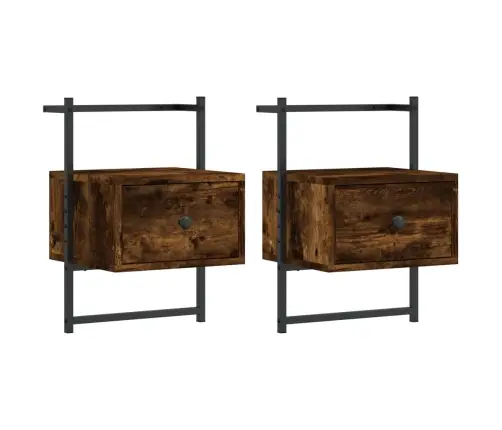 Seinale Kinnitatavad Öökapid 2 Tk, Suitsutamm, 35X30X51 Cm