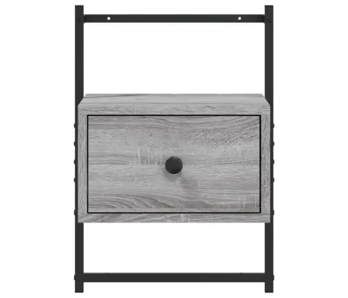 Sienas Naktsskapītis, Pelēks, 35X30X51 Cm, Inženierijas Koks Vidaxl