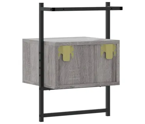 Sienas Naktsskapītis, Pelēks, 35X30X51 Cm, Inženierijas Koks Vidaxl