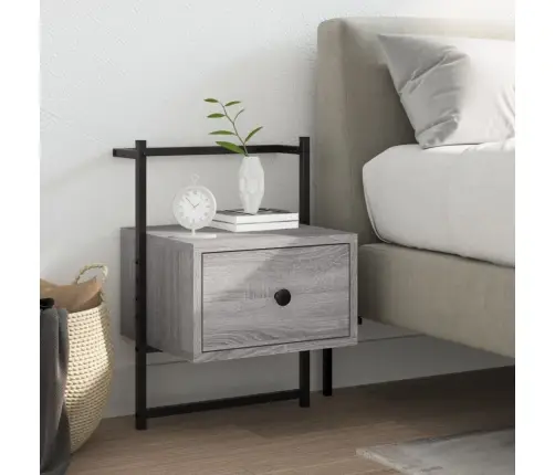 Sienas Naktsskapītis, Pelēks, 35X30X51 Cm, Inženierijas Koks Vidaxl