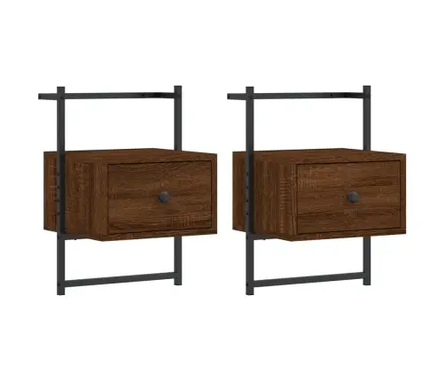 Sienas Naktsskapīši, 2 Gab., Brūni, 35X30X51 Cm, Koks Vidaxl