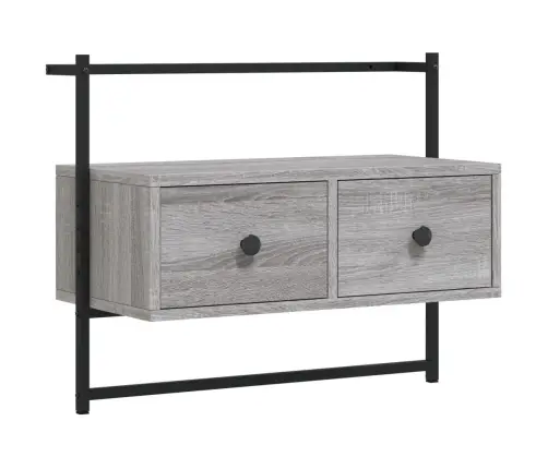 Sienas Tv Skapītis, Pelēks, 60,5X30X51 Cm, Inženierijas Koks Vidaxl