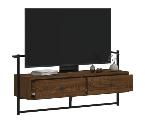 Sieninė Televizoriaus Spintelė, Ruda, 100,5X30X51cm Mediena
