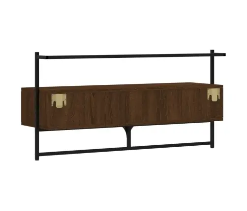 Sieninė Televizoriaus Spintelė, Ruda, 100,5X30X51cm Mediena