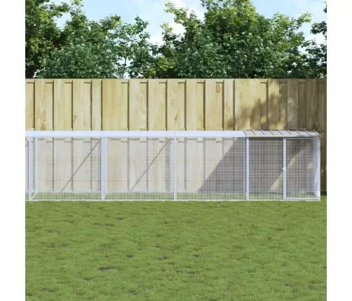 Vistu Būris, Jumts, Gaiši Pelēks, 803X98X90 Cm, Cinkots Tērauds Vidaxl