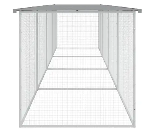 Vistu Būris, Jumts, Gaiši Pelēks, 403X98X90 Cm, Cinkots Tērauds Vidaxl