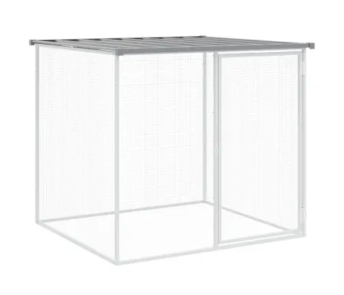 Vistu Būris, Jumts, Gaiši Pelēks, 403X98X90 Cm, Cinkots Tērauds Vidaxl