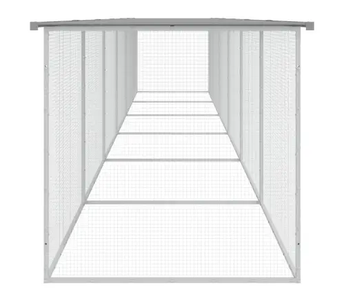 Vistu Būris, Jumts, Gaiši Pelēks, 603X98X90 Cm, Cinkots Tērauds Vidaxl