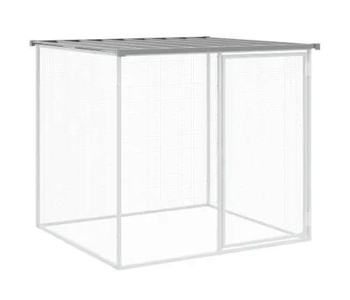 Vistu Būris, Jumts, Gaiši Pelēks, 603X98X90 Cm, Cinkots Tērauds Vidaxl